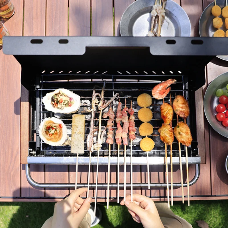 Camping Cooking Requirements - Lichtgewicht opvouwbare houtskoolgrill, metalen grill, geen