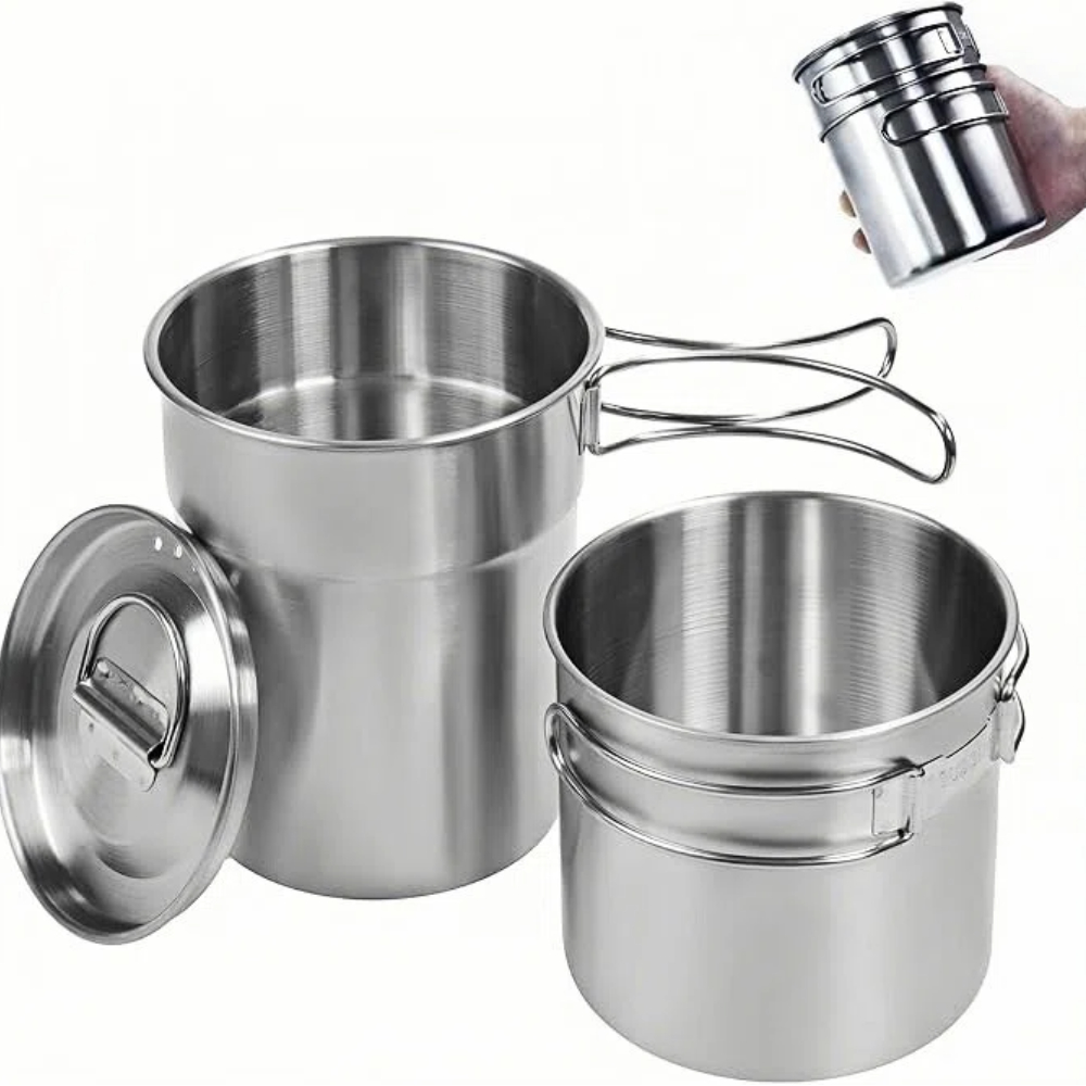 Camping Cooking Cup - Opvouwbare campingbekers, campingpotten, kookgerei, 304-voedselveilige outdoor