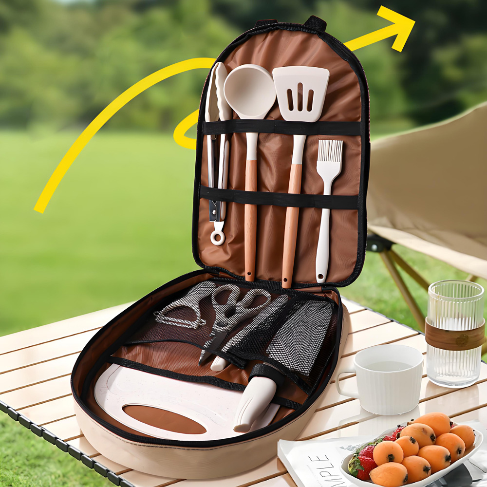 Camping Cooking Set Jetboil - 10-delige draagbare camping kookgerei set, siliconen