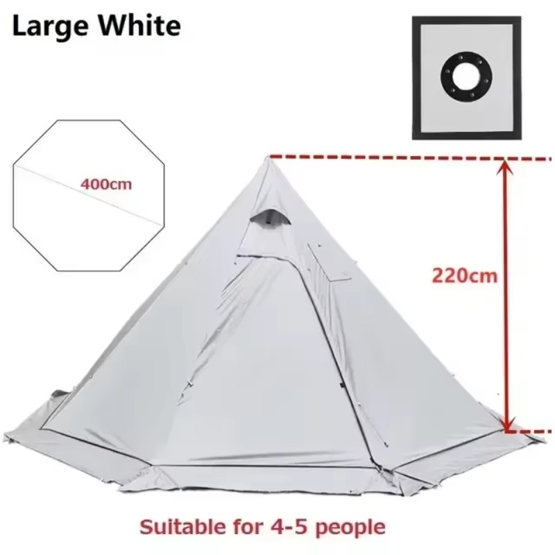 Camping Cooking Snow - Zeer lichte piramidetent met sneeuwvanger, ultralichte