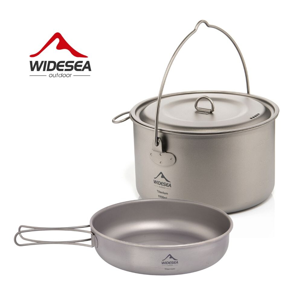 Camping Cooking Pot Stainless Steel - Widesea Camping Tafelgerei Titanium Kookgerei Set