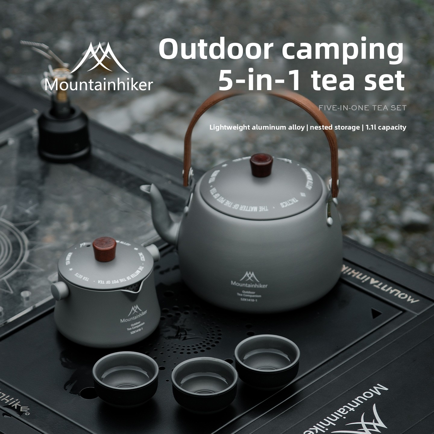 Camping Cooking Set 2 Person - Mountainhiker Outdoor Draagbare Reisset Thee 5-in-1