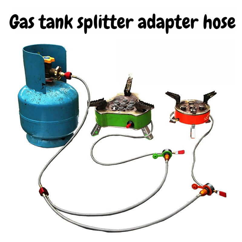Camping Cooking Without Gas - Buitenbrander Gastank Eén Uit Twee Overdrachtsleidingkop