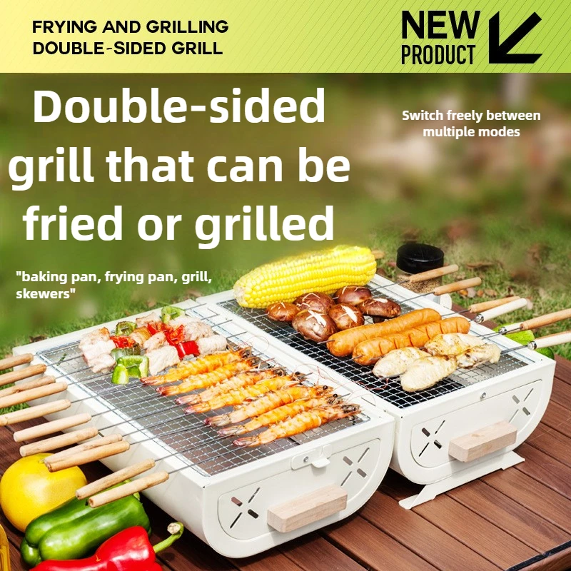 Camping Cooking Grill - Barbecueoven Huishoudelijke grill Draagbare buitenkamperen Niet-rokende