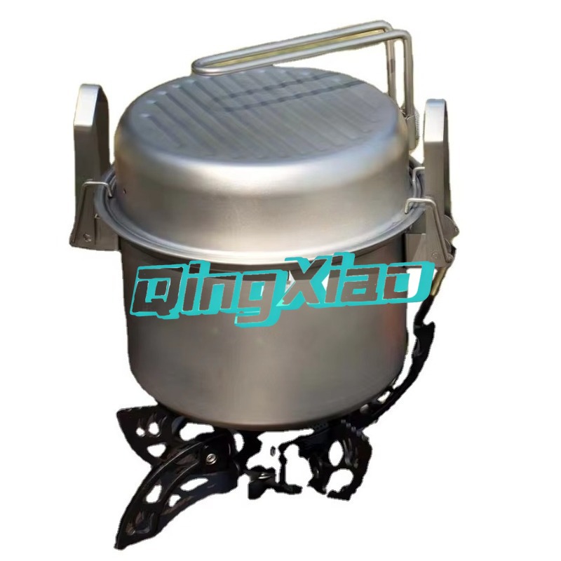 Camping Cooking Pot Stainless Steel - Outdoor 304 roestvrijstalen multifunctionele campingkookpot voor