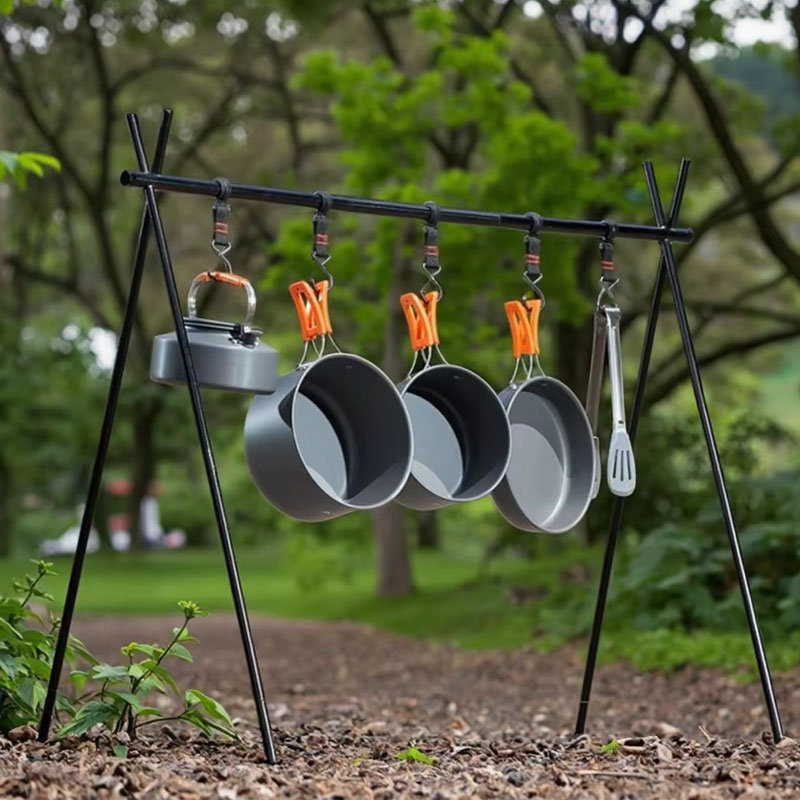 Camping Cooking Mess Kit - Campingkookset met antiaanbaklaag, lichtgewicht, op gas