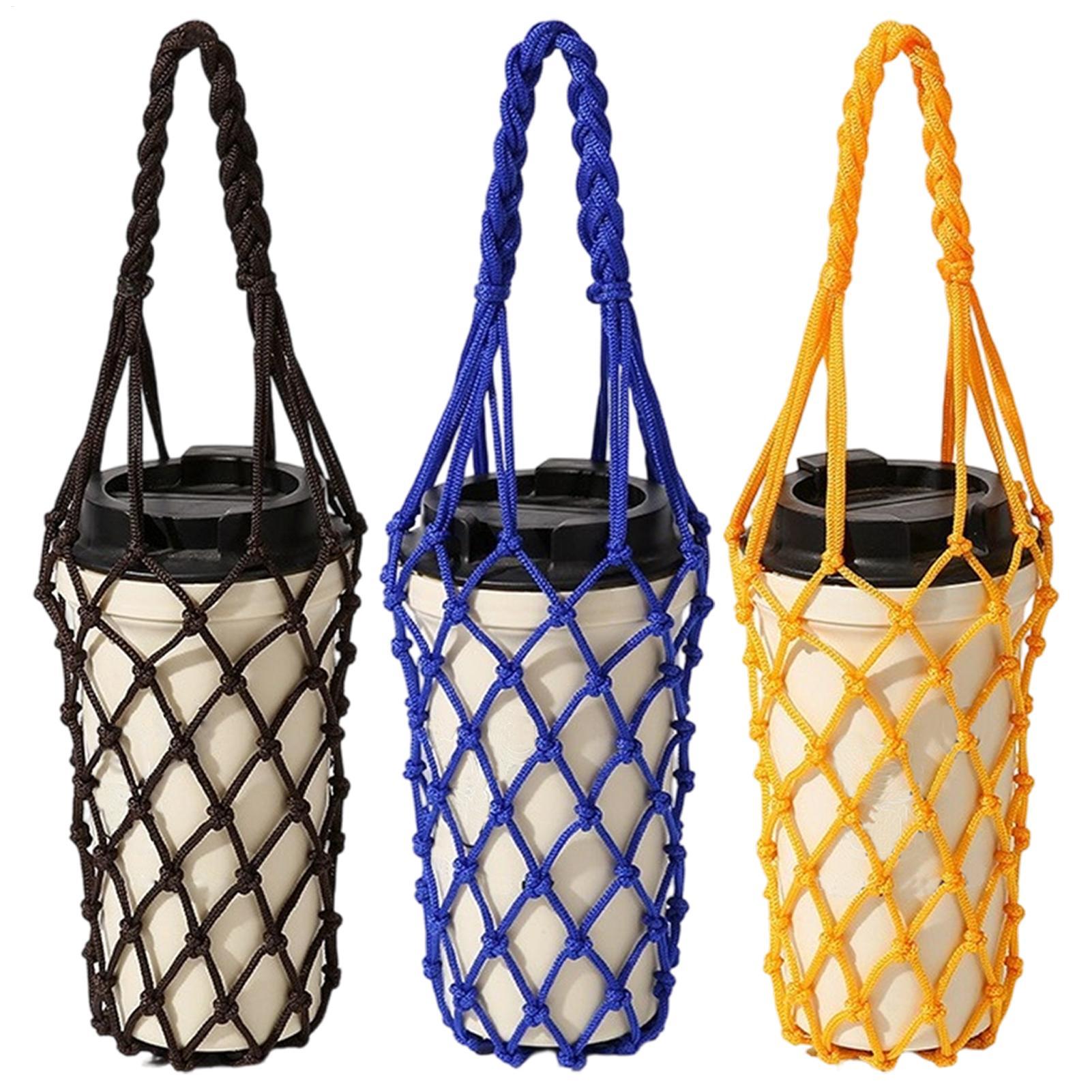 Camping Cooking Bag - 1 stuks Waterfleszak Gehaakte Mesh Bekerhouder