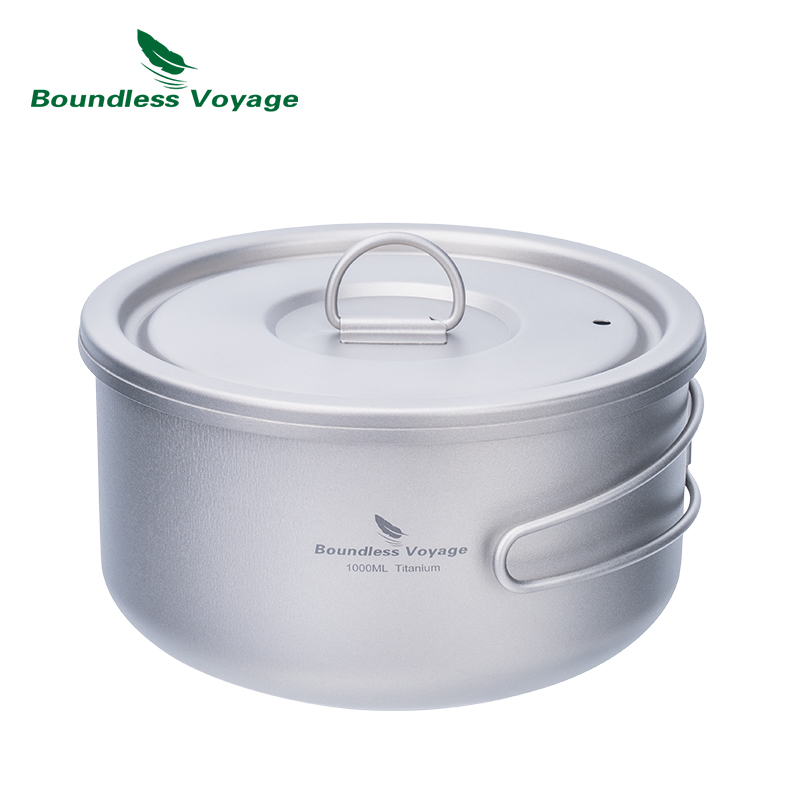 Camping Cooking Accessories - Boundless Voyage Titanium Campingpot met Deksel
