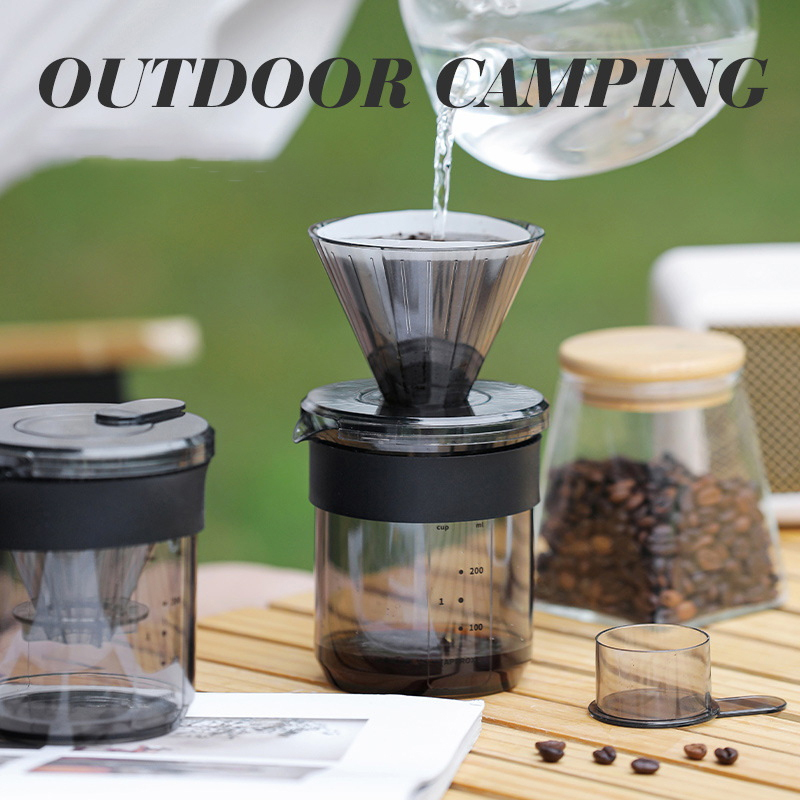 Camping Cooking Accessories - Handgebrouwen drie-in-één koffiepot met schaal Food-grade