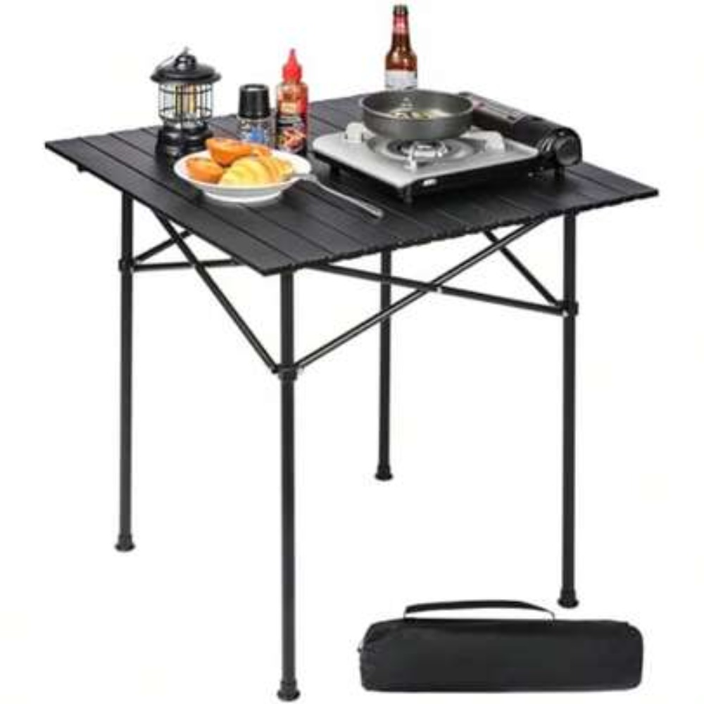Camping Cooking Requirements - Opvouwbare Campingtafel, Plat Opvouwbaar, Zwart Vierkant