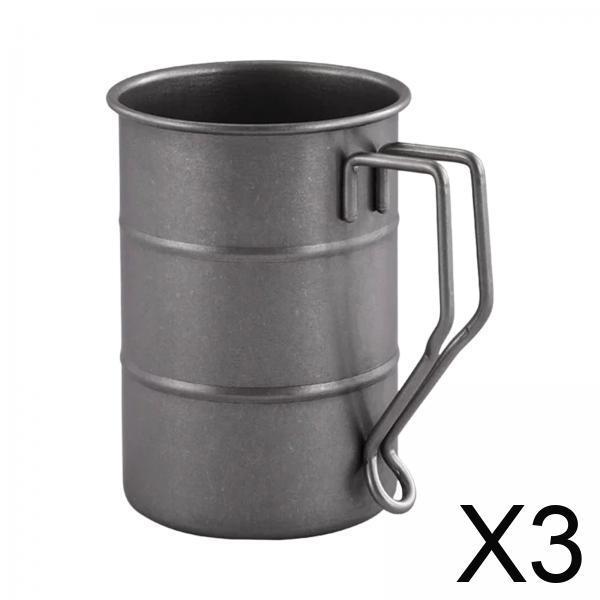 Camping Cooking Cup - Campingbenodigdheden: RVS drinkbekers met bamboe handvat,