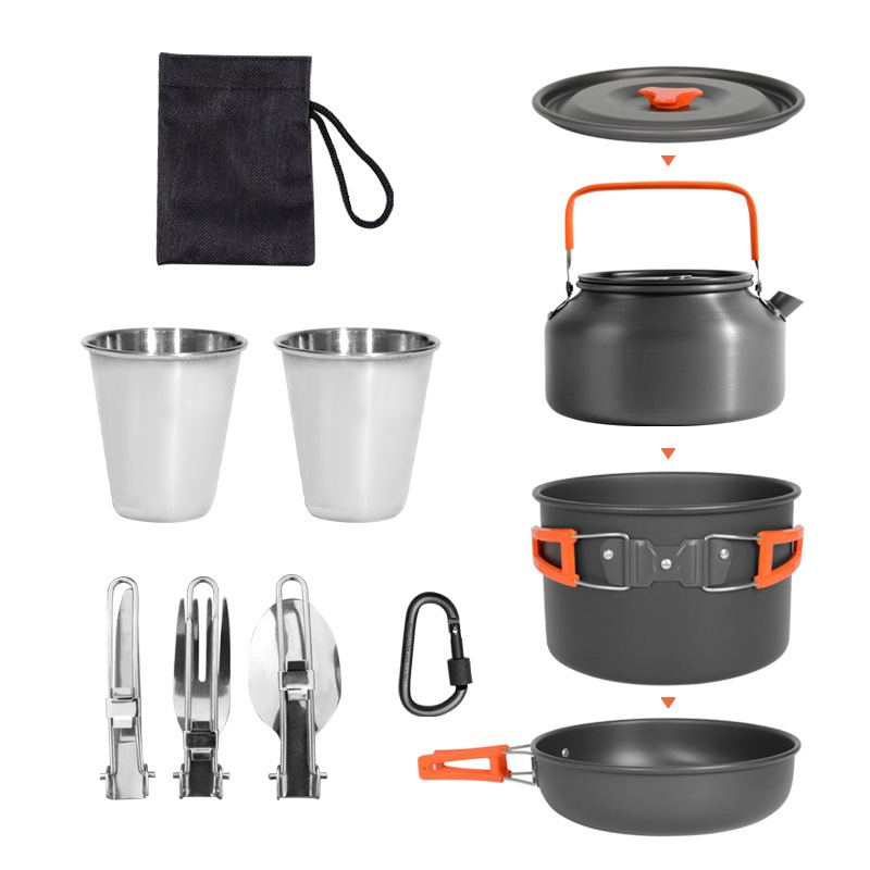 Camping Cooking Set 2 Person - Outdoor Camping Kookgerei Set voor 2-3