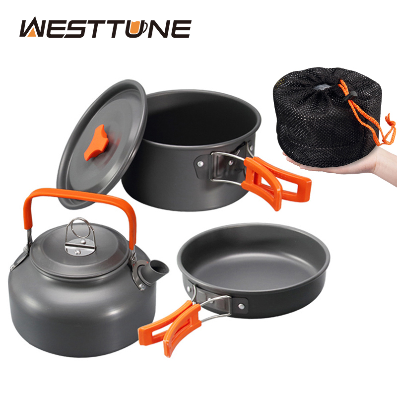 Camping Cooking Set 2 Person - WESTTUNE Camping Kookgerei Kit Aluminium Outdoor