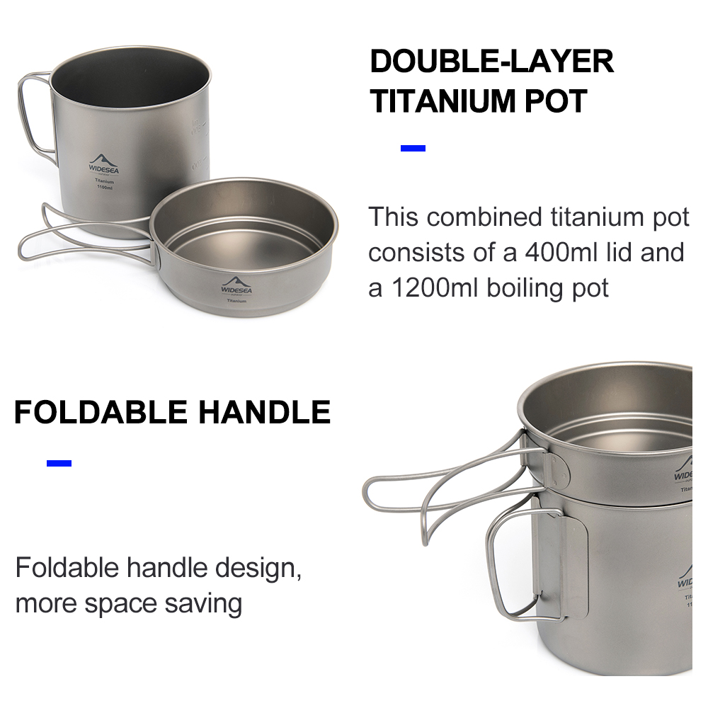 Widesea Ultralight Titanium Ca - Camping Cooking Pot Stainless Steel recensie en prijs