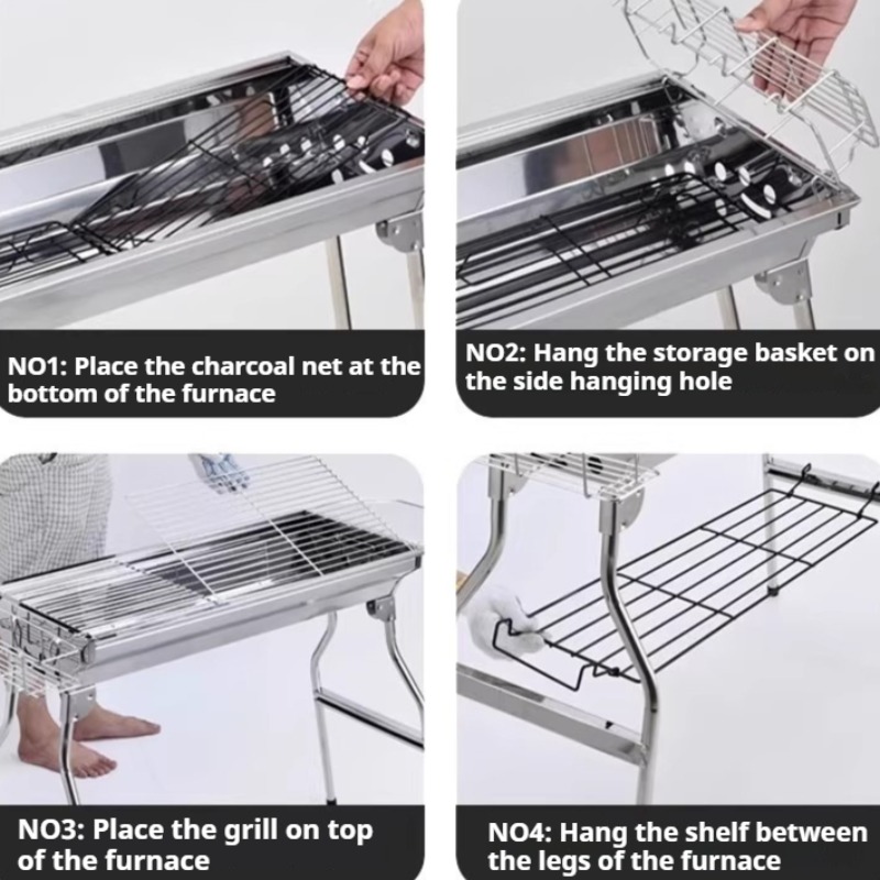 Roestvrijstalen barbecuegrill  - Camping Cooking Requirements recensie en prijs