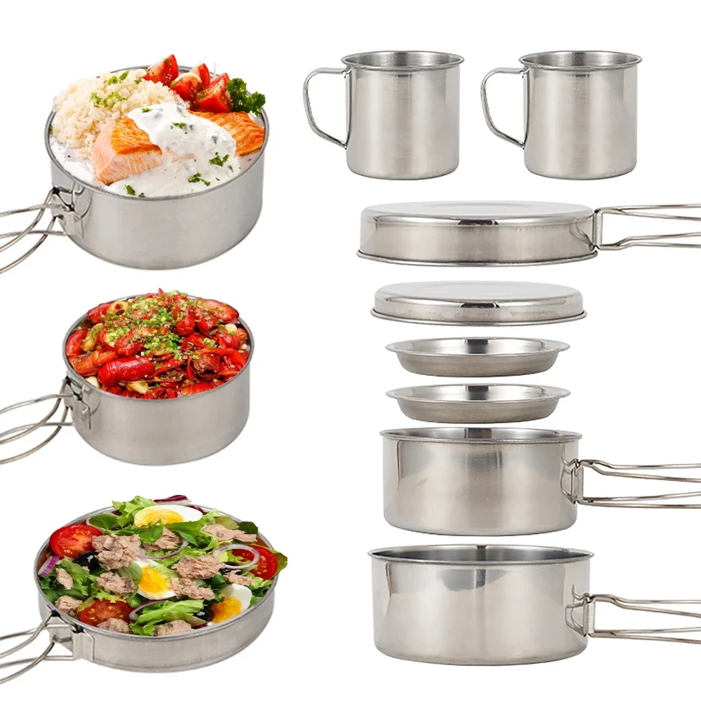 8 stks/set Camping Kookgerei M - Camping Cooking Mess Kit recensie en prijs
