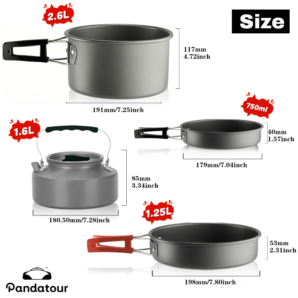 Pandatour Camping Koken Alumin - Camping Cooking Set 2 Person recensie en prijs