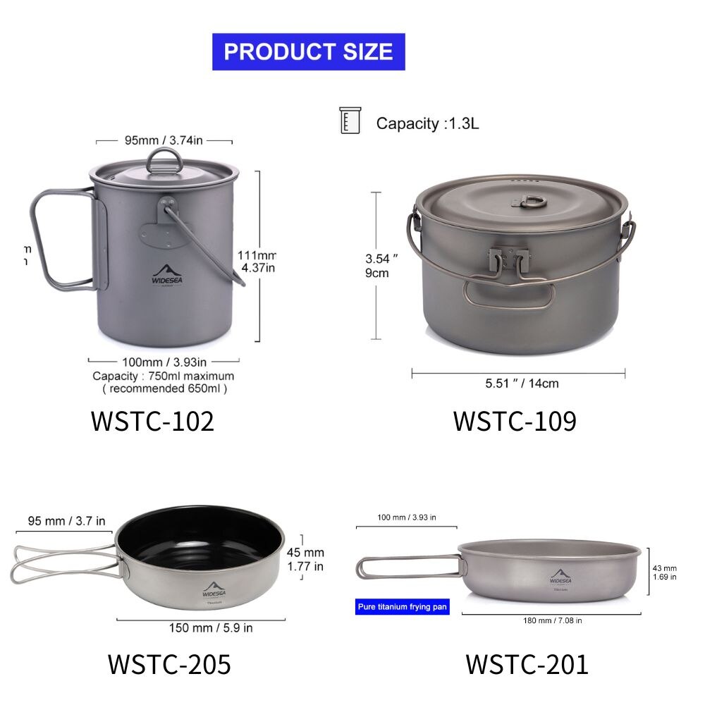 Widesea Camping Tafelgerei Tit - Camping Cooking Pot Stainless Steel recensie en prijs
