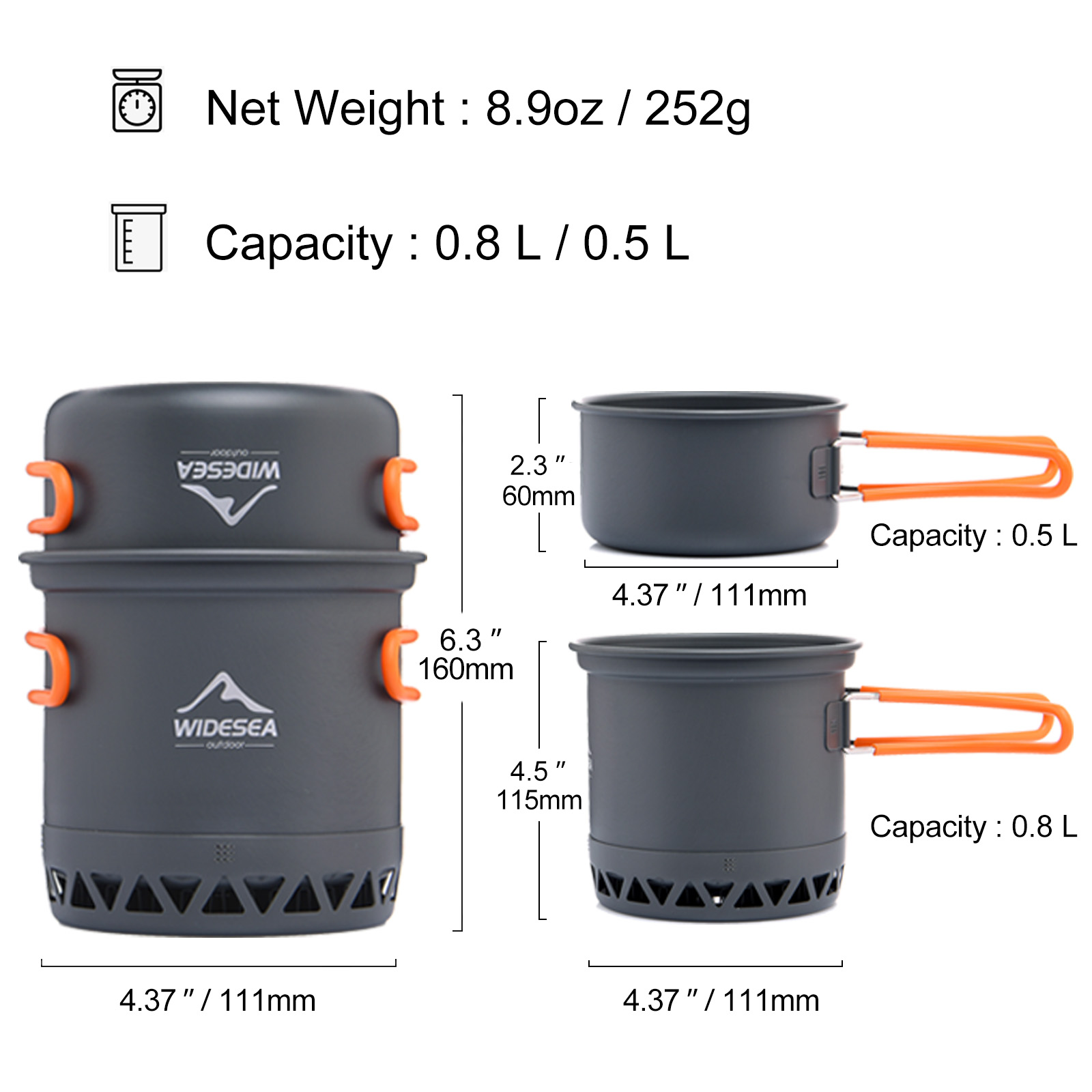 Widesea Camping 1.3L 2.3L Kook - Camping Cooking Set Jetboil recensie en prijs