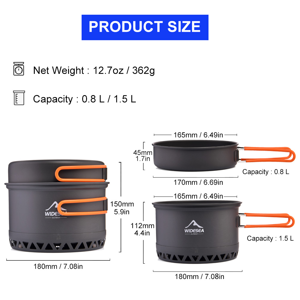 Widesea Camping 1.3L 2.3L Kook - Camping Cooking Set Jetboil recensie en prijs