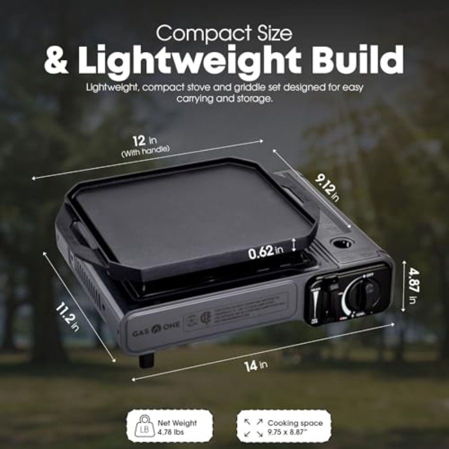 GasOne GS-1000G-KIT Butaangasf - Camping Cooking Flat Top recensie en prijs