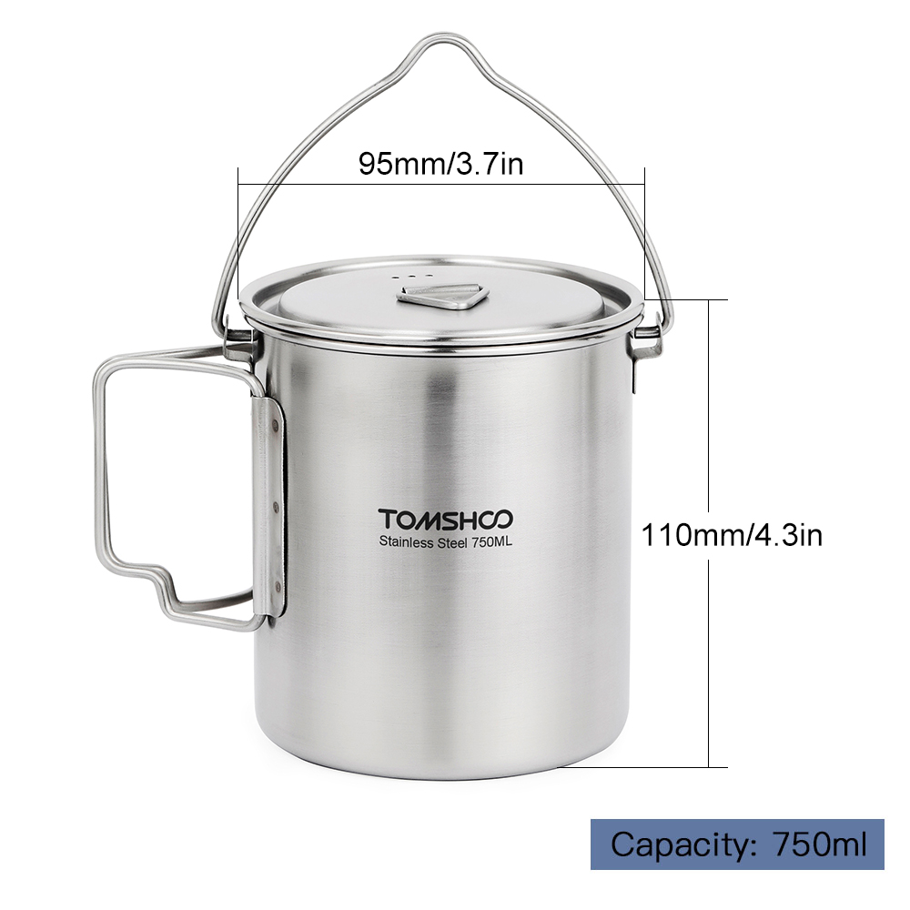 TOMSHOO 750ml roestvrijstalen  - Camping Cooking Cup recensie en prijs