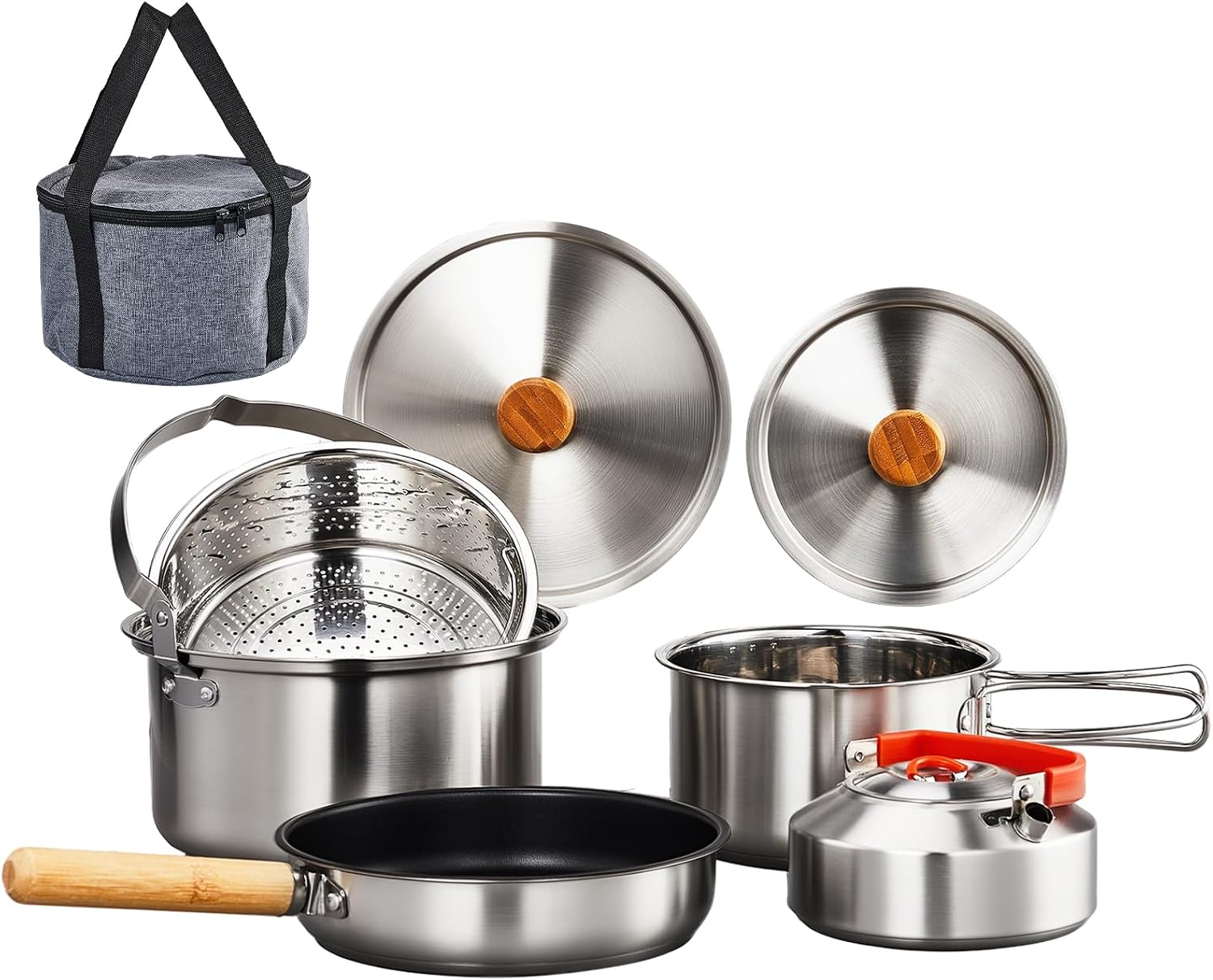 6-delige kookgereiset, 304 roe - Camping Cooking Bag recensie en prijs