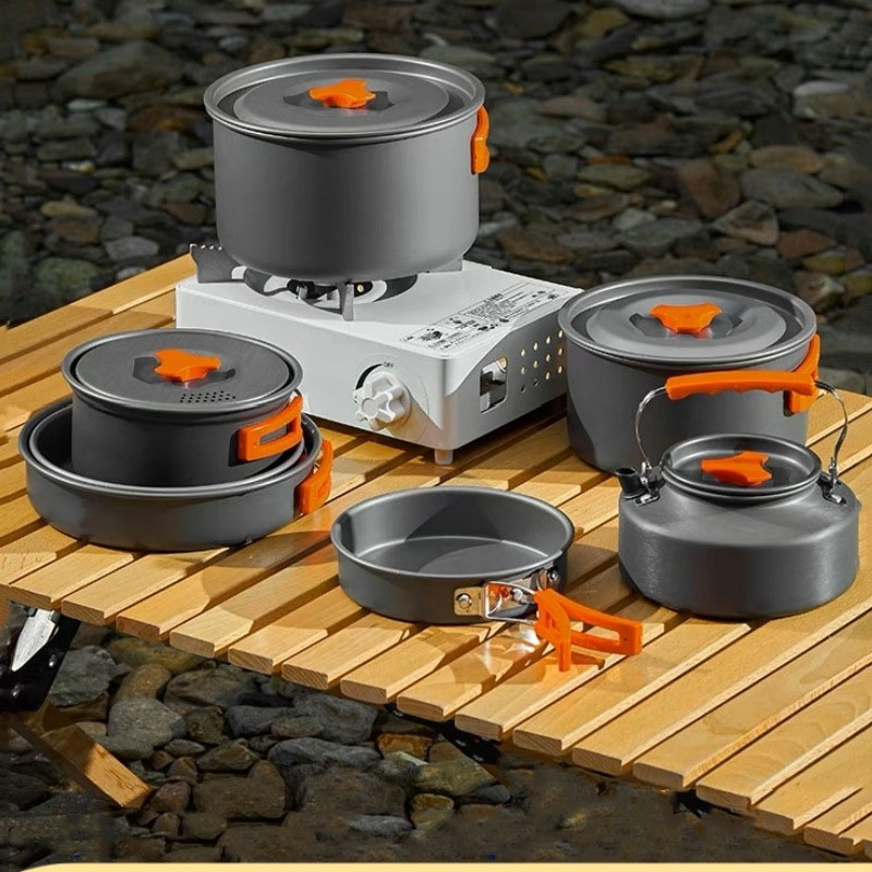 Campingkookset met antiaanbakl - Camping Cooking Mess Kit recensie en prijs