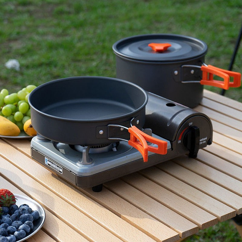 Campingkookset met antiaanbakl - Camping Cooking Mess Kit recensie en prijs