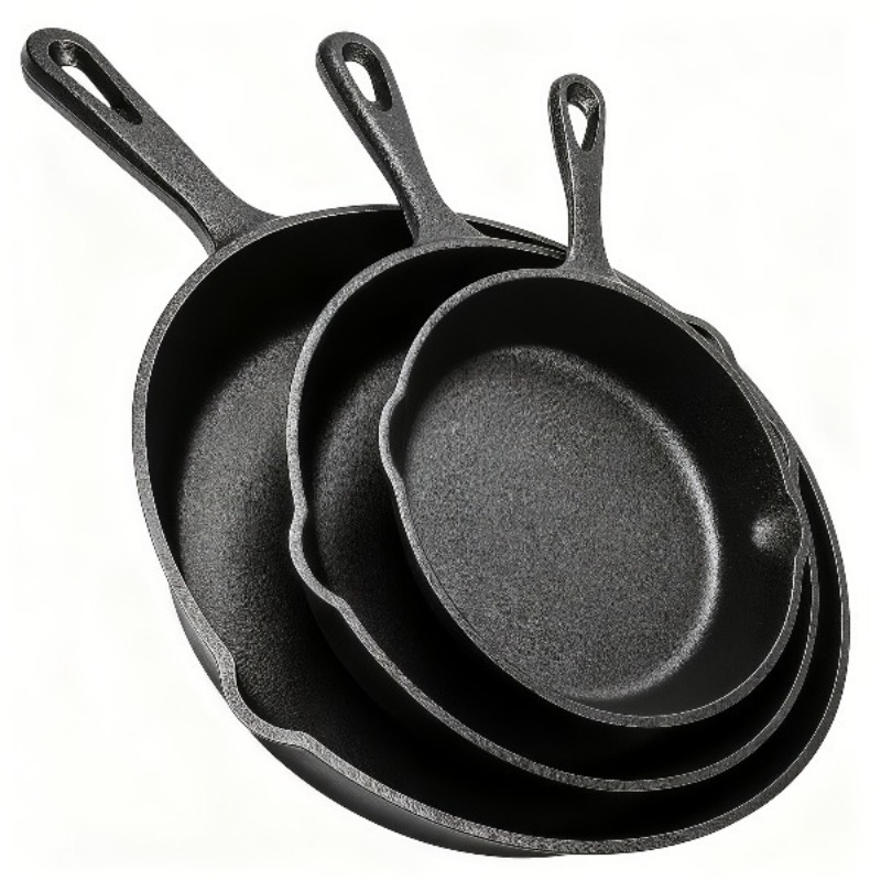 3-delige gietijzeren koekenpan - Camping Cooking Without Gas recensie en prijs