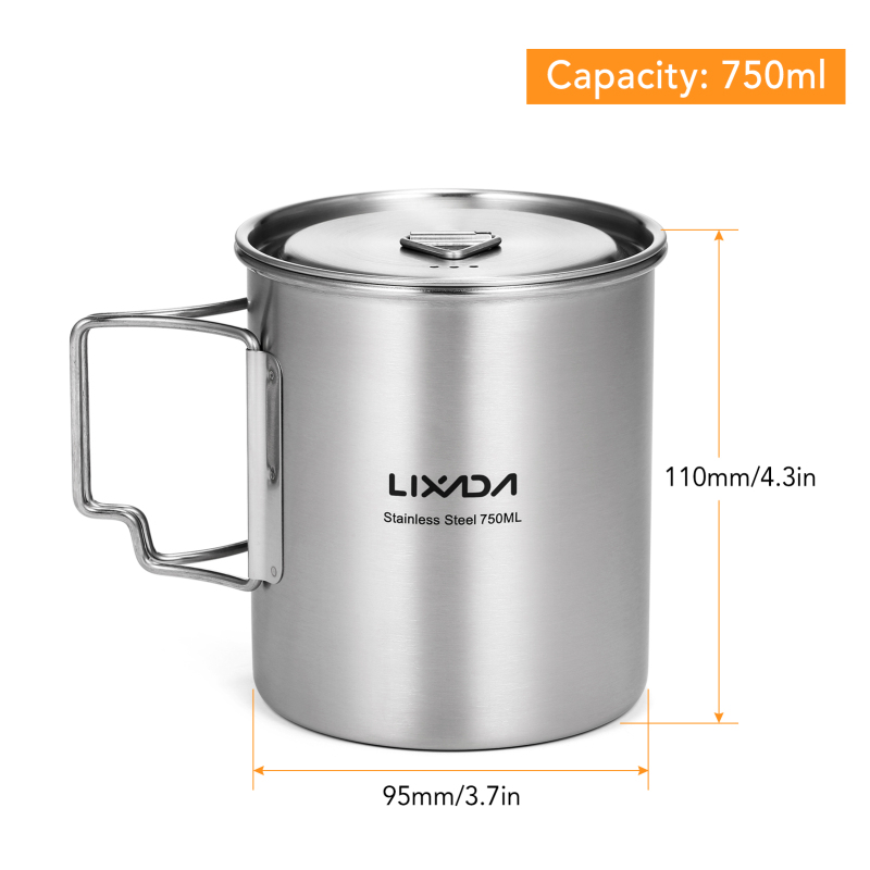 Lixada 750Ml Cup Outdoor Roest - Camping Cooking Cup recensie en prijs