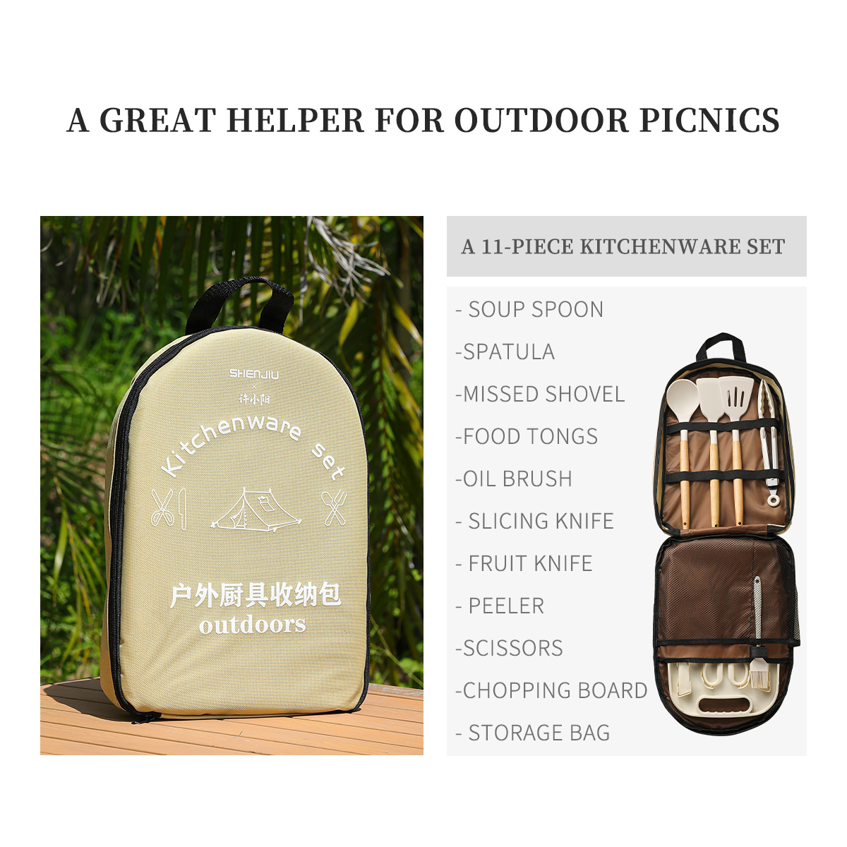 Draagbare Outdoor Picknick Set - Camping Cooking Set Stainless Steel recensie en prijs