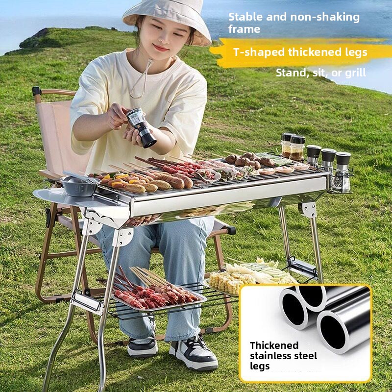 Draagbare RVS BBQ Grill 410 me - Camping Cooking Requirements recensie en prijs