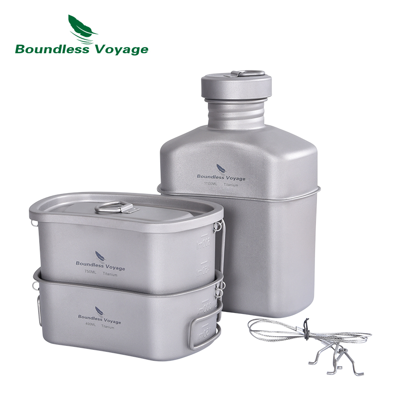 Grenzeloze Voyage Titanium Kan - Camping Cooking Mess Kit recensie en prijs